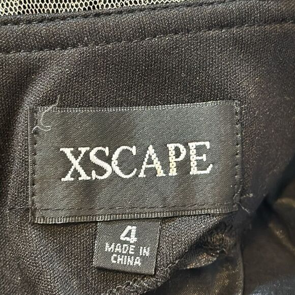 Xscape lace taffeta black mermaid gown size 4 - Picture 10 of 12